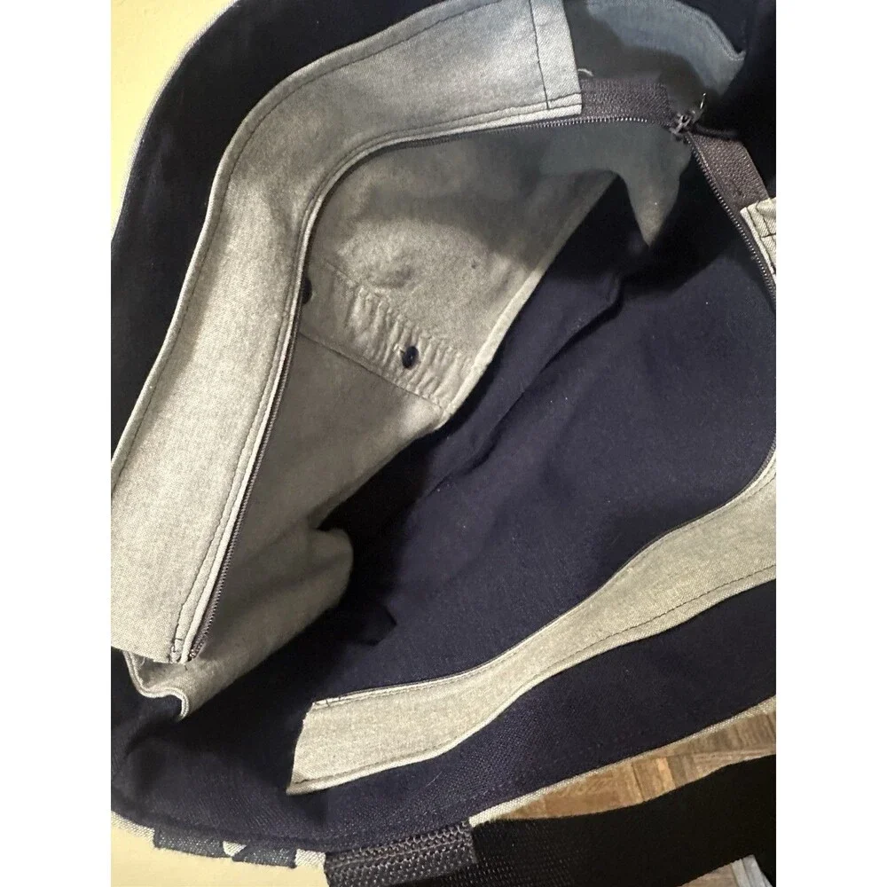 Handmade Upcycled Denim Tote Bag Western Applique Shirt Design Zip Top Purse